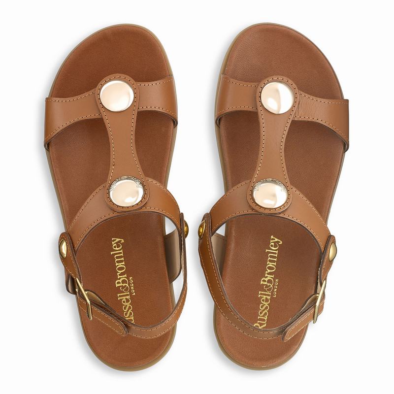 Brown Russell And Bromley Laura Women's Flat Sandals | NDB734RQ