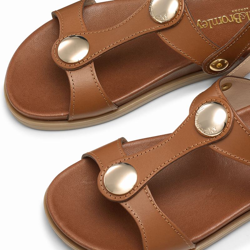 Brown Russell And Bromley Laura Women's Flat Sandals | NDB734RQ