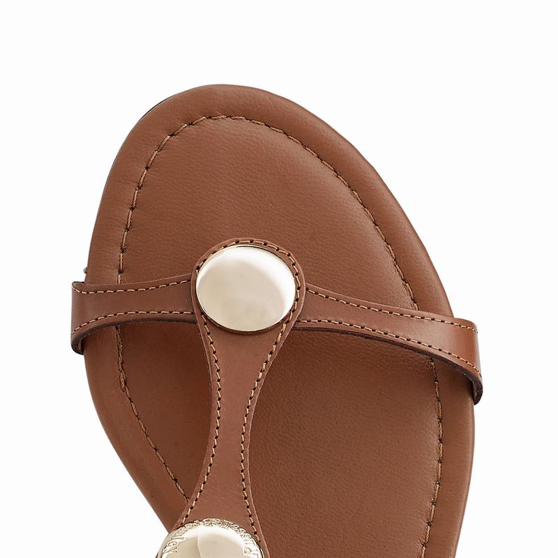 Brown Russell And Bromley Lauren Women's Flat Sandals | CXW3860NJ