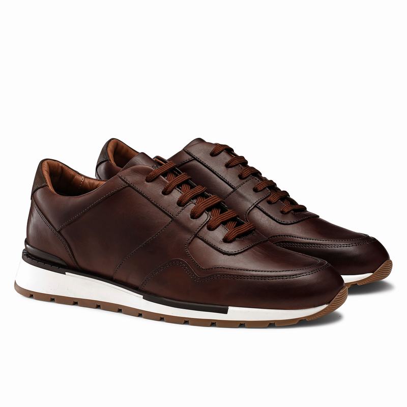 Brown Russell And Bromley Lomond Men's Low Top Sneakers | TNR6758OT