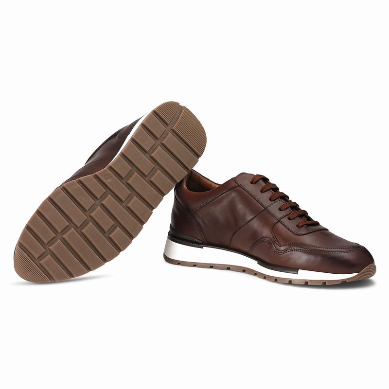 Brown Russell And Bromley Lomond Men's Low Top Sneakers | TNR6758OT