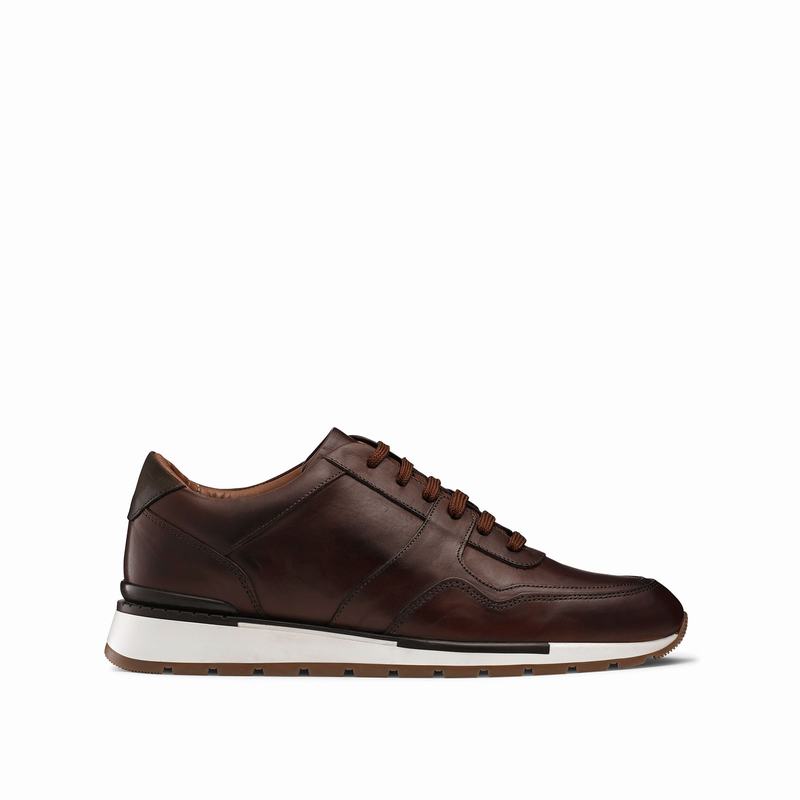 Brown Russell And Bromley Lomond Men\'s Low Top Sneakers | TNR6758OT