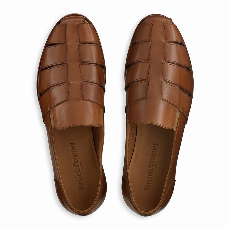 Brown Russell And Bromley Mariner Men's Slip On Shoes | FWF7686UK
