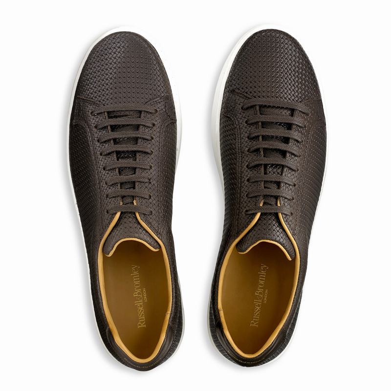 Brown Russell And Bromley Park Run Men's Low Top Sneakers | WVY7041BM