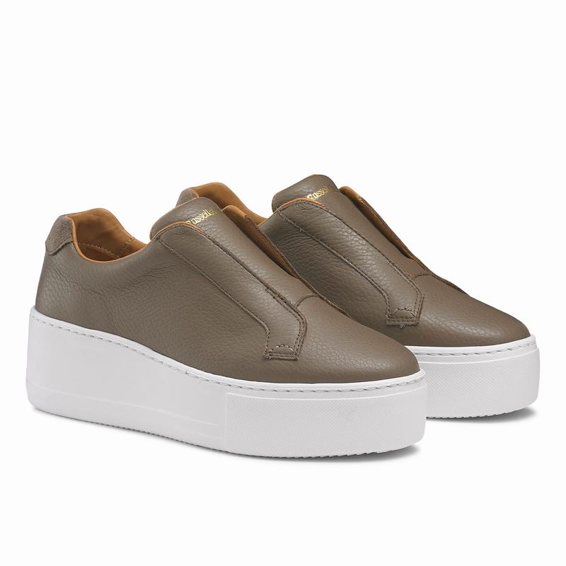 Brown Russell And Bromley Park Up Women's Platform Sneakers | PEH6631ES