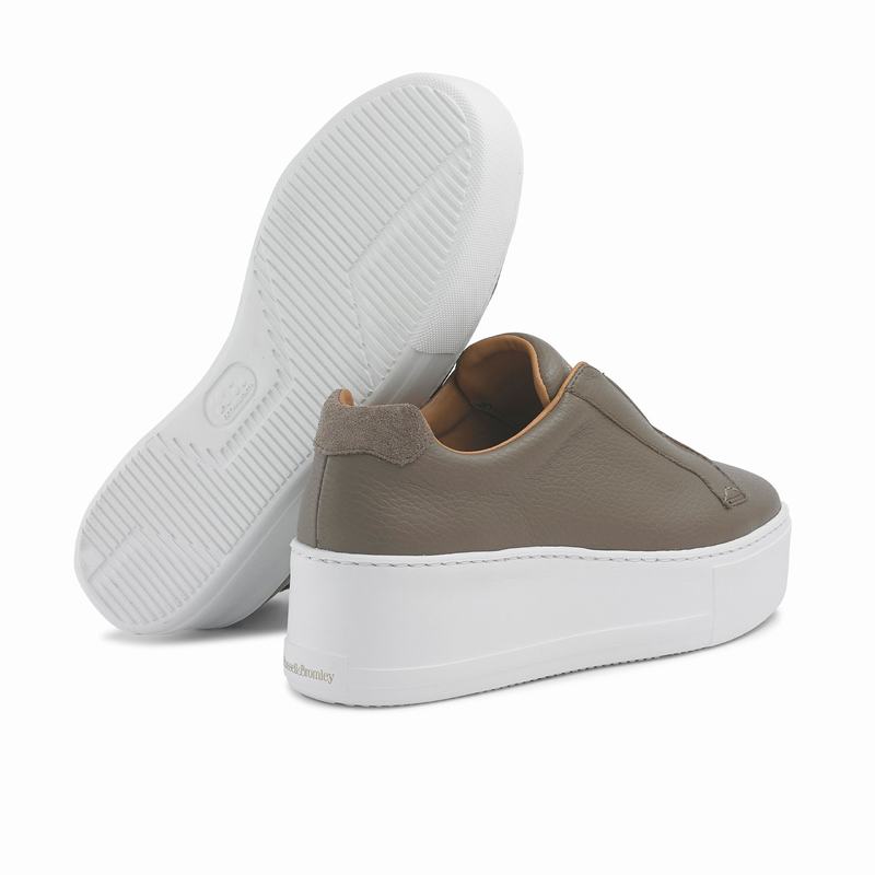 Brown Russell And Bromley Park Up Women's Platform Sneakers | PEH6631ES