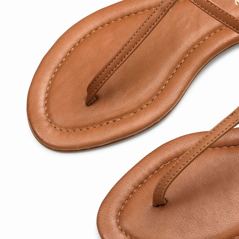 Brown Russell And Bromley Pearl Women's Flat Sandals | SBJ229PH