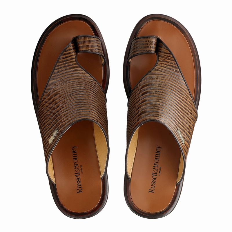 Brown Russell And Bromley Perugia Men's Sandals | WTD4093AV