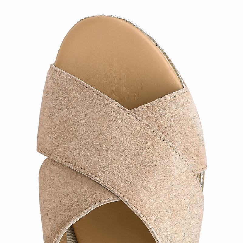 Brown Russell And Bromley Plaza Luxe Women's Wedge Sandals | ZRC9521KX