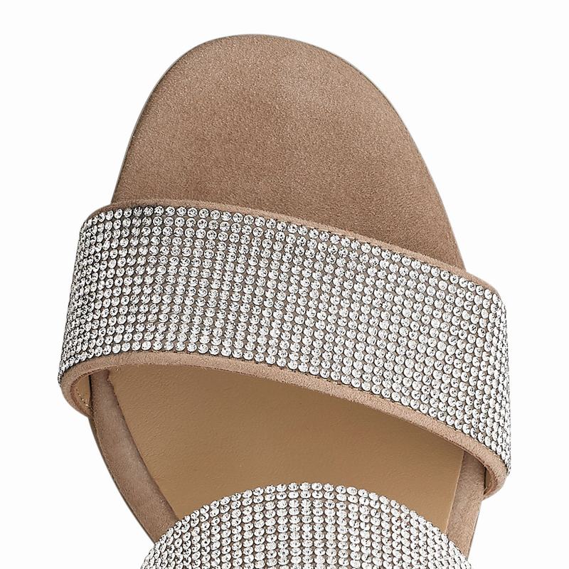 Brown Russell And Bromley Plaza Mid Women's Wedge Sandals | WDE6415PR