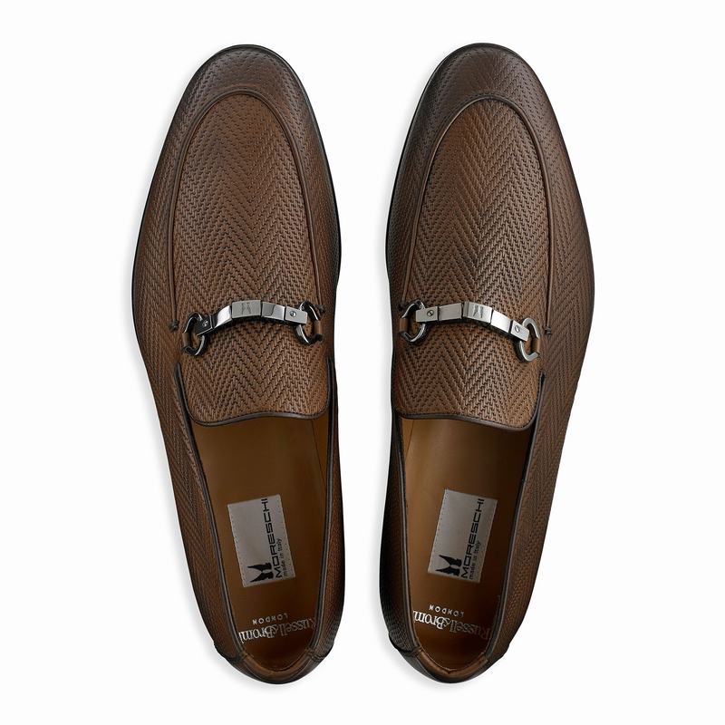 Brown Russell And Bromley Pluto Men's Loafers | OHR7870BS