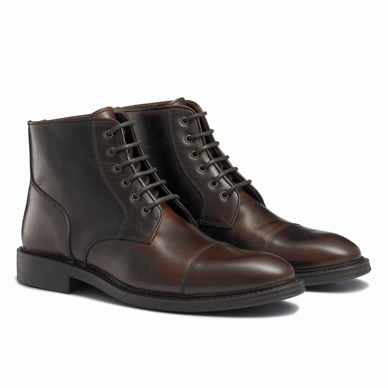 Brown Russell And Bromley Portobello Men's Lace Up Boots | PNM7589KV