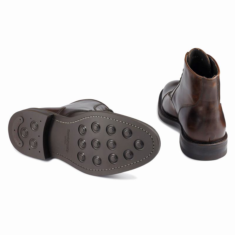 Brown Russell And Bromley Portobello Men's Lace Up Boots | PNM7589KV