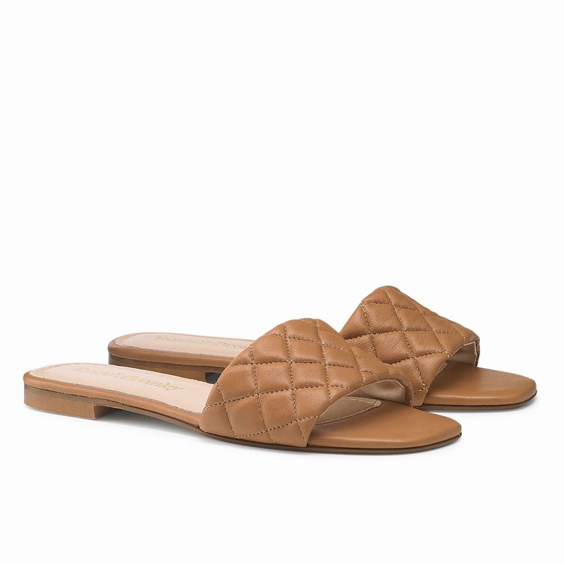 Brown Russell And Bromley Quiltmule Women's Mules | XTE7513YI