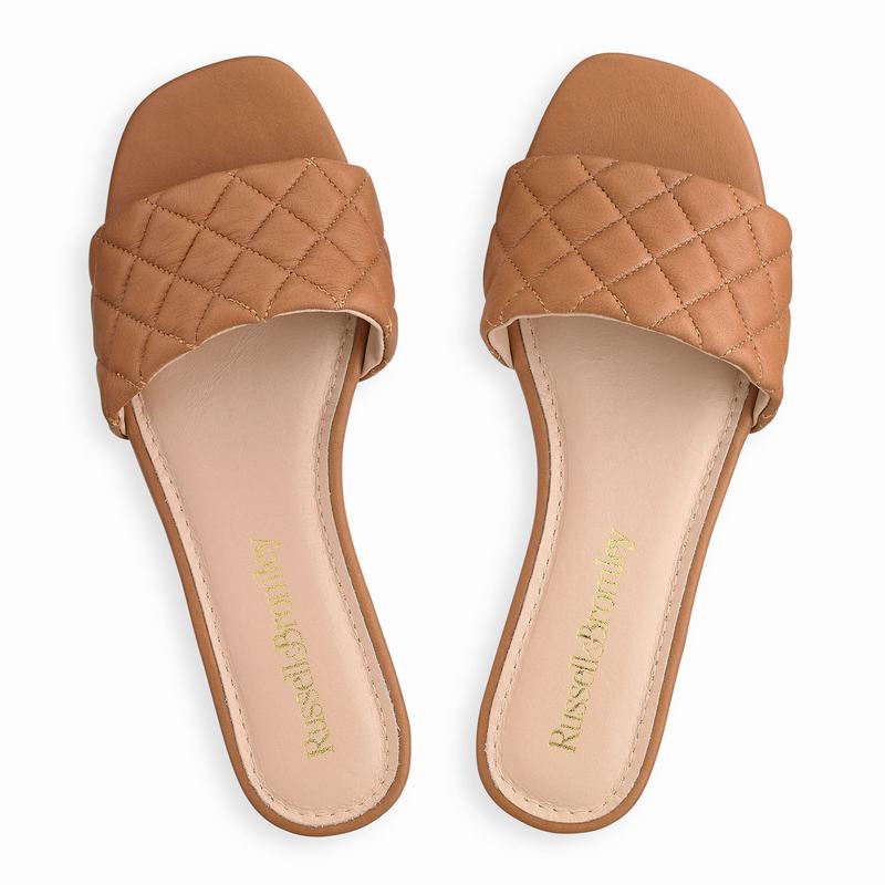 Brown Russell And Bromley Quiltmule Women's Mules | XTE7513YI