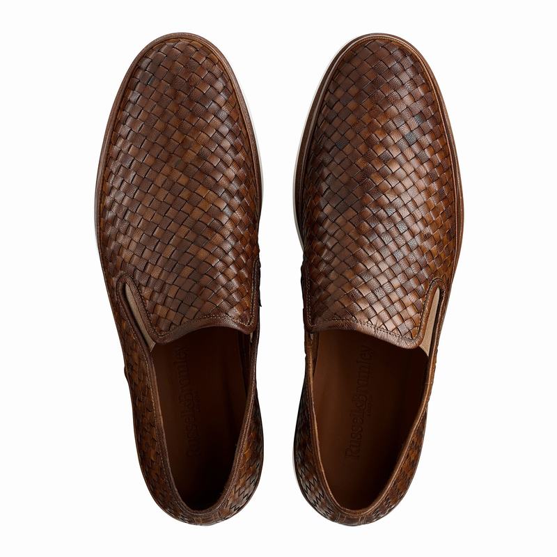 Brown Russell And Bromley Sanmarino Men's Slip On Shoes | CPO361VG
