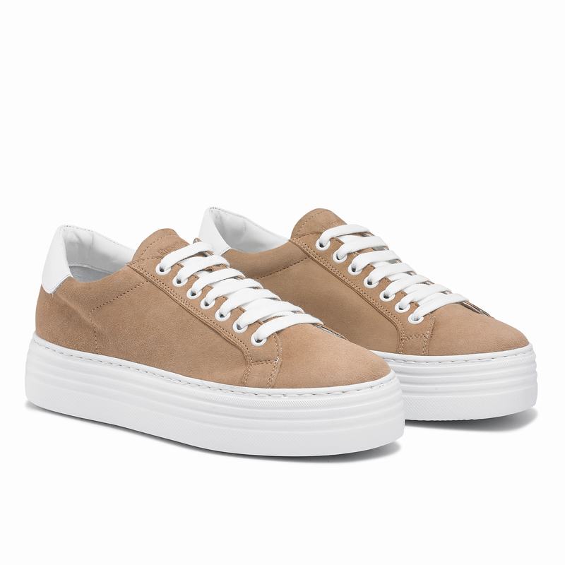 Brown Russell And Bromley Saturn Women's Platform Sneakers | FLA9632WB