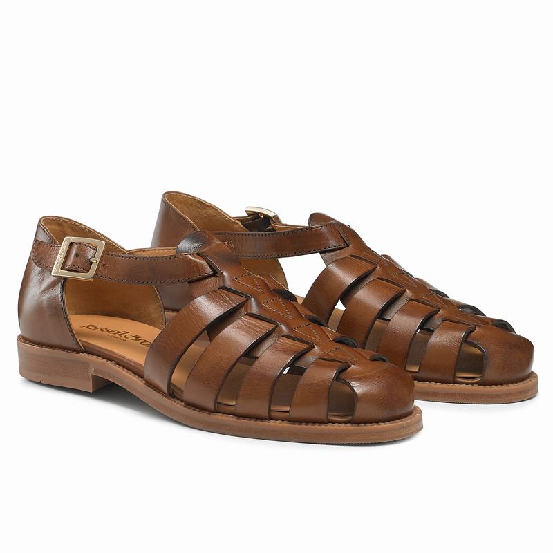 Brown Russell And Bromley Siracuse Women's Flat Sandals | DYY6522AO
