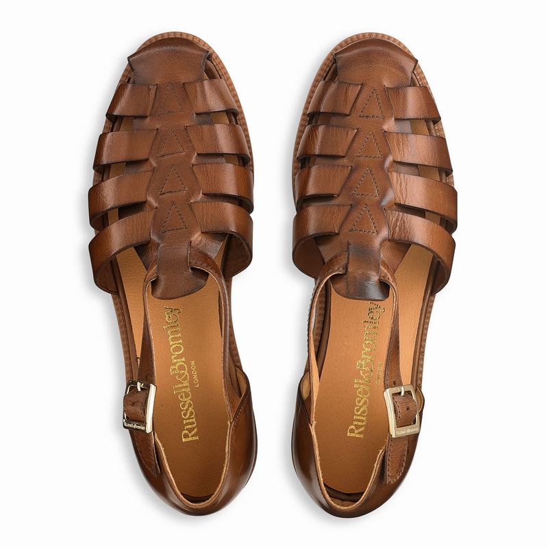 Brown Russell And Bromley Siracuse Women's Flat Sandals | DYY6522AO