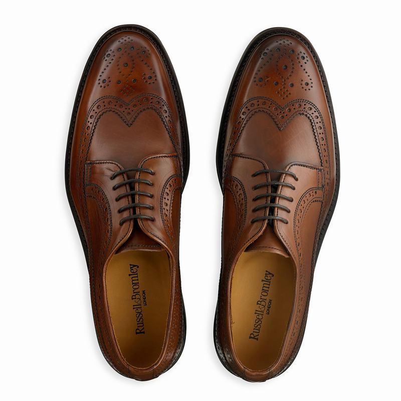 Brown Russell And Bromley Southport Men's Derby Shoes | TEU8816RZ
