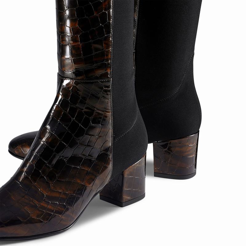 Brown Russell And Bromley Trinni Women's Knee High Boots | JMY1734IU