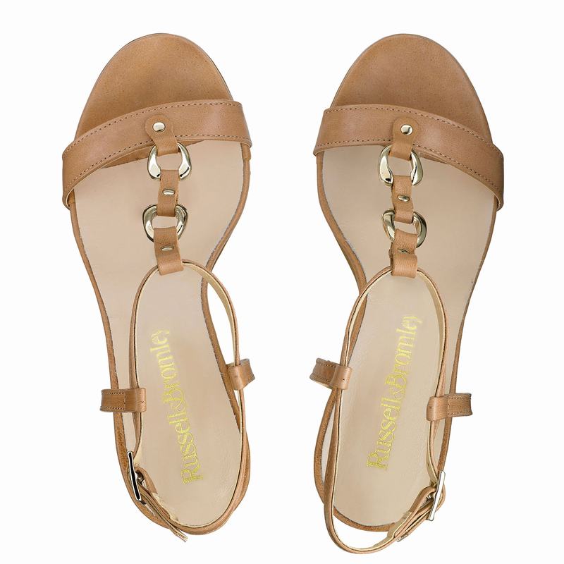 Brown Russell And Bromley Triumph Women's Heeled Sandals | QPQ1464KW