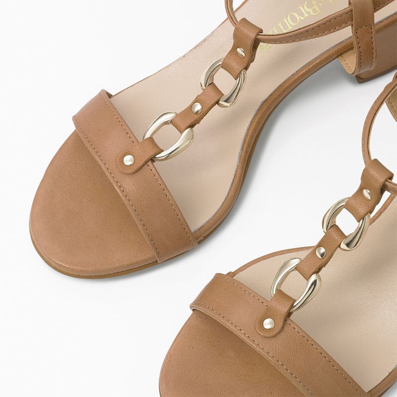 Brown Russell And Bromley Triumph Women's Heeled Sandals | QPQ1464KW