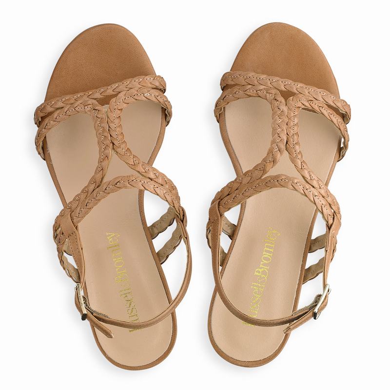Brown Russell And Bromley Twister Women's Heeled Sandals | VAU9071IB