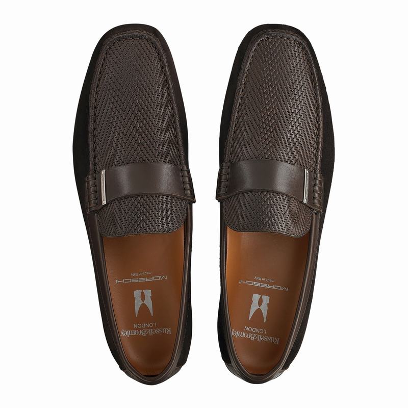 Brown Russell And Bromley Yoga Men's Loafers | MXR7613VZ