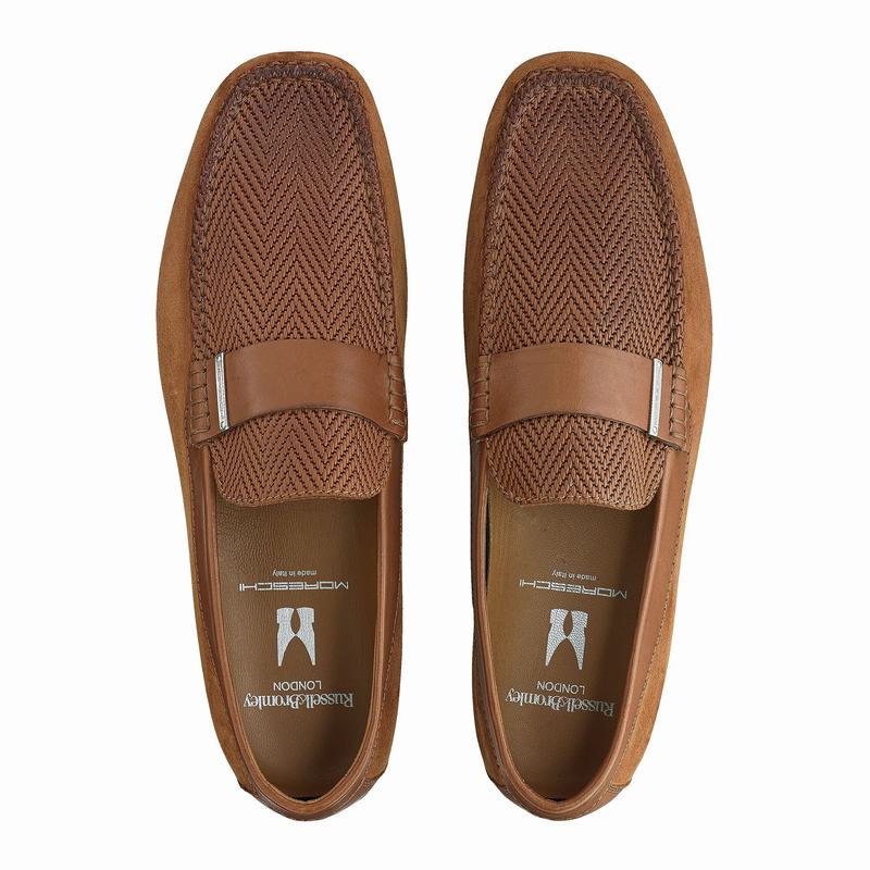 Brown Russell And Bromley Yoga Men's Loafers | PWI33100TQ