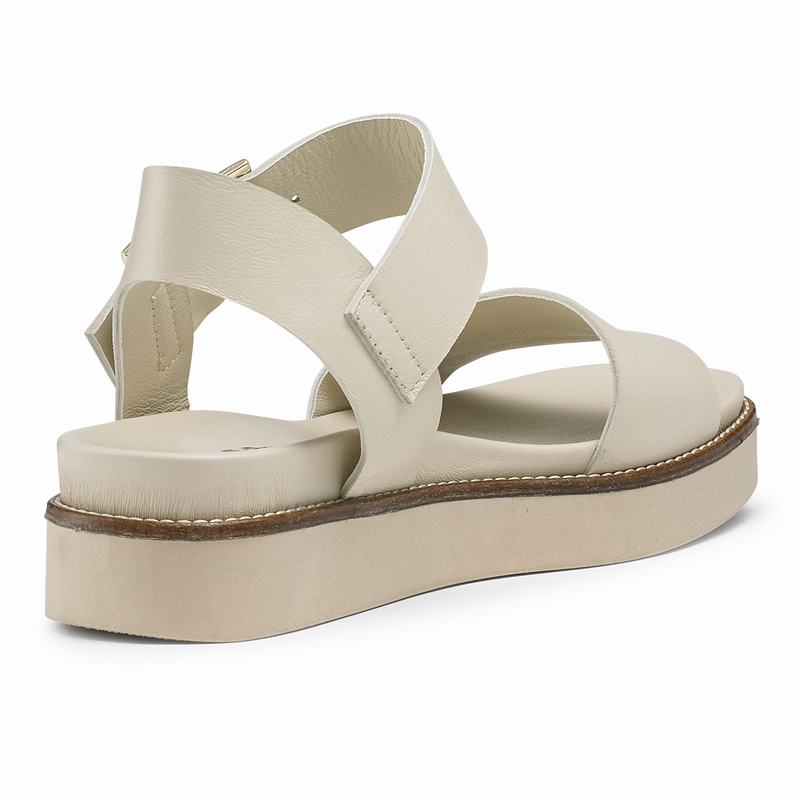 Cream White Russell And Bromley Boston Women's Wedge Sandals | XXD1496VV