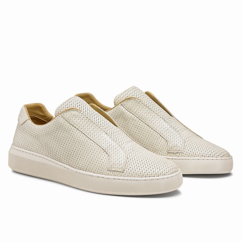 Cream White Russell And Bromley Clearway M Men's Low Top Sneakers | HIF1714KT