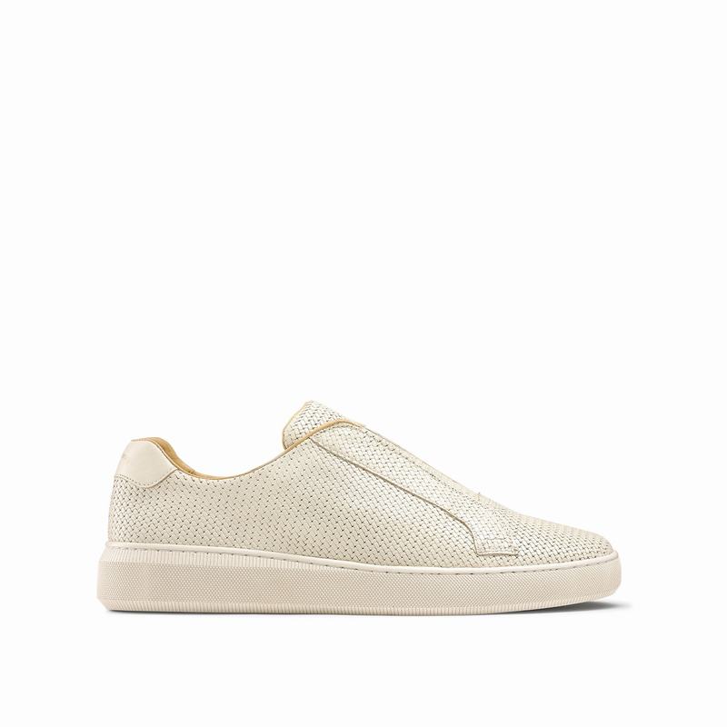 Cream White Russell And Bromley Clearway M Men\'s Low Top Sneakers | HIF1714KT