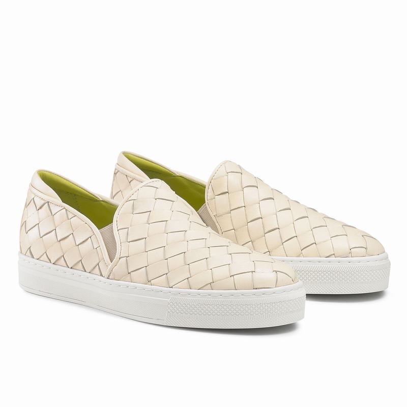 Cream White Russell And Bromley Jenna Women's Slip On Trainers | FGG4553QB