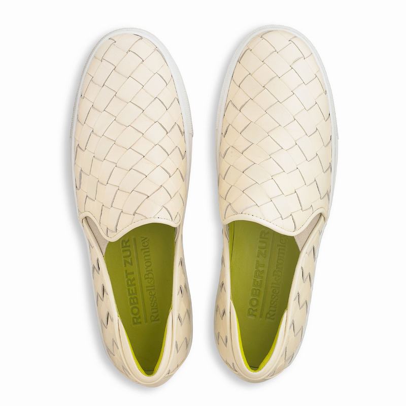 Cream White Russell And Bromley Jenna Women's Slip On Trainers | FGG4553QB