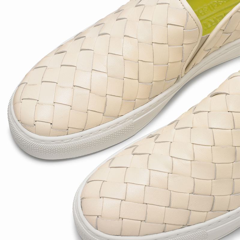 Cream White Russell And Bromley Jenna Women's Slip On Trainers | FGG4553QB
