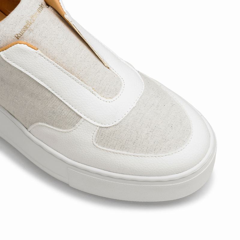 Cream White Russell And Bromley Park Ave Women's Platform Sneakers | DVQ8939NA