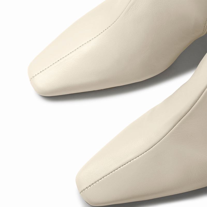 Cream White Russell And Bromley Razor Women's Knee High Boots | ONT4173TL