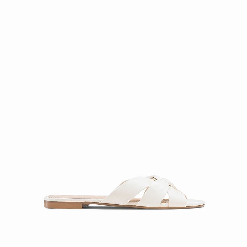 Cream White Russell And Bromley Softknot Women\'s Mules | UOF5469DD