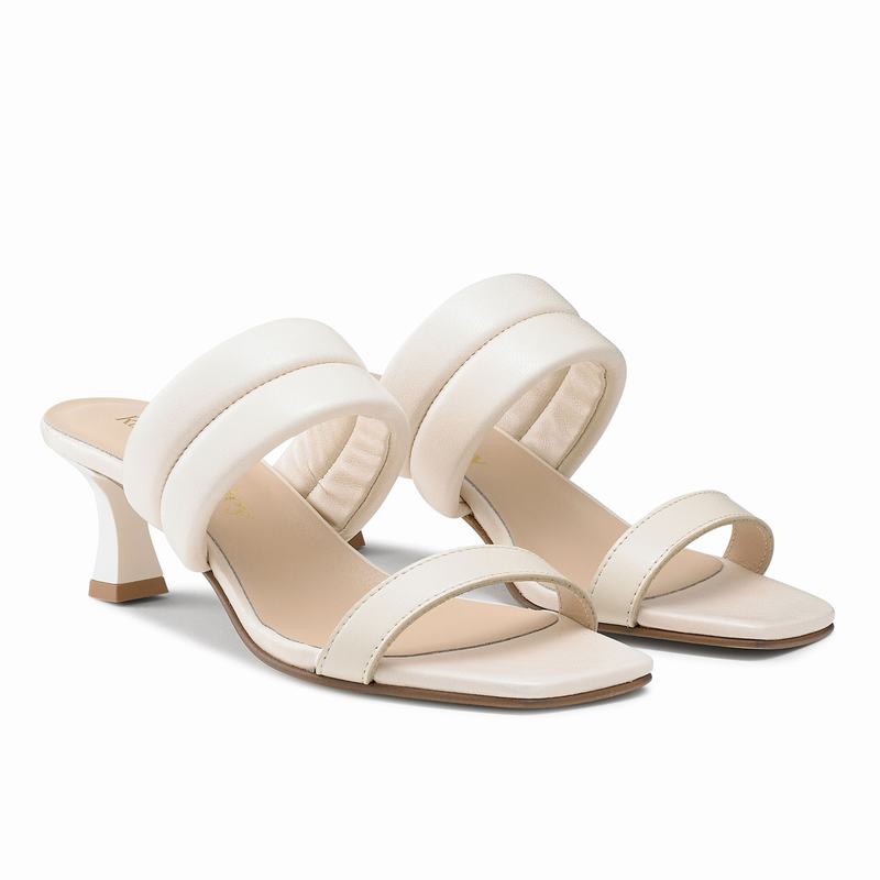 Cream White Russell And Bromley Two Step Women's Heeled Sandals | PDM8230ML