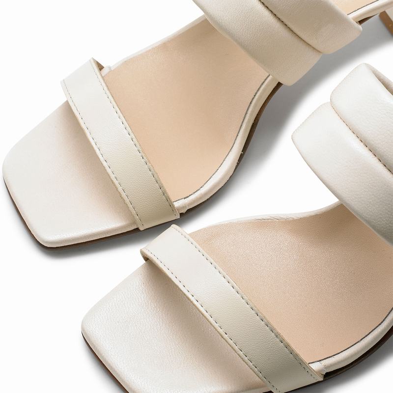 Cream White Russell And Bromley Two Step Women's Heeled Sandals | PDM8230ML