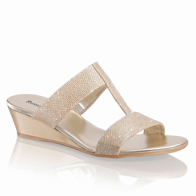 Gold Russell And Bromley Bellina Women's Wedge Sandals | AXG9896JX