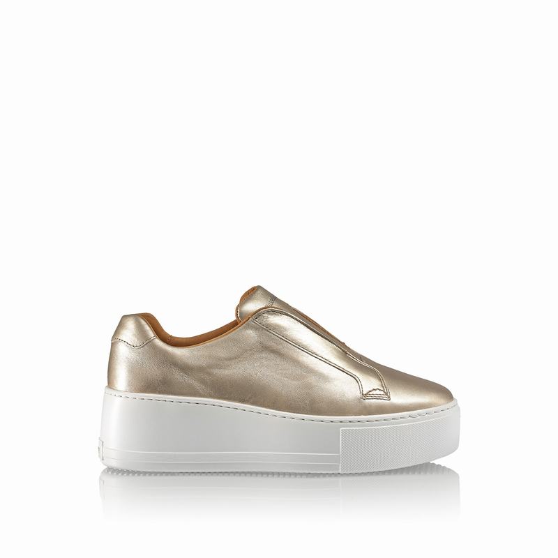 Gold Russell And Bromley Park Up Women\'s Platform Sneakers | JJD2153HU