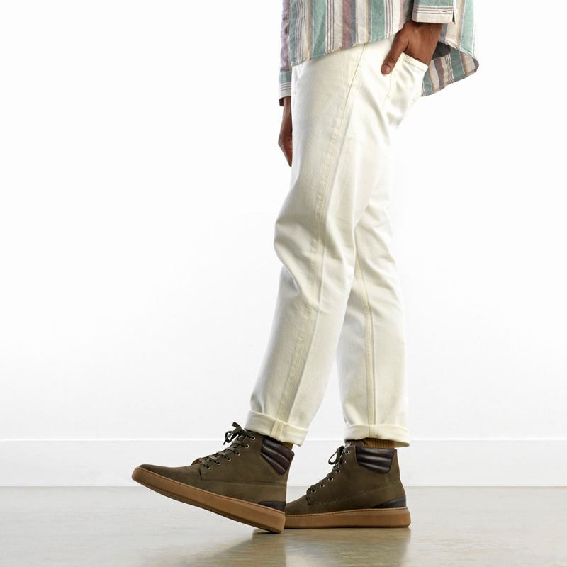 Green Russell And Bromley Landmark Men's High Top Sneakers | ETN3958GI