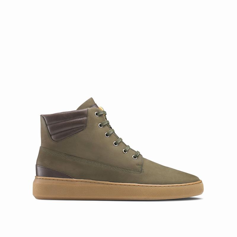 Green Russell And Bromley Landmark Men\'s High Top Sneakers | ETN3958GI