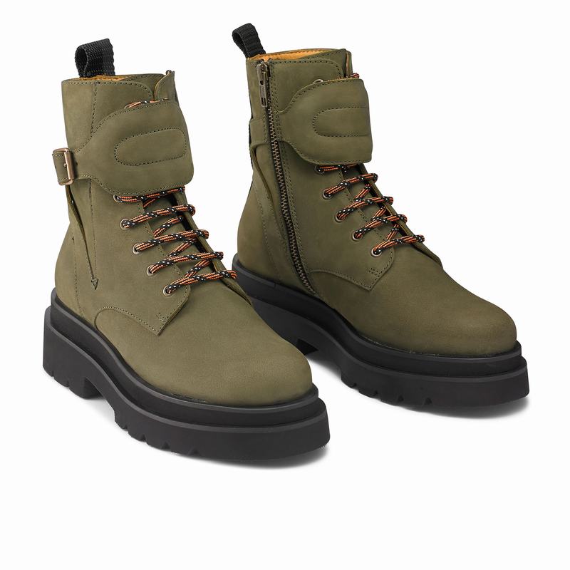 Green Russell And Bromley Soho Women's Lace Up Boots | HUT2722TP