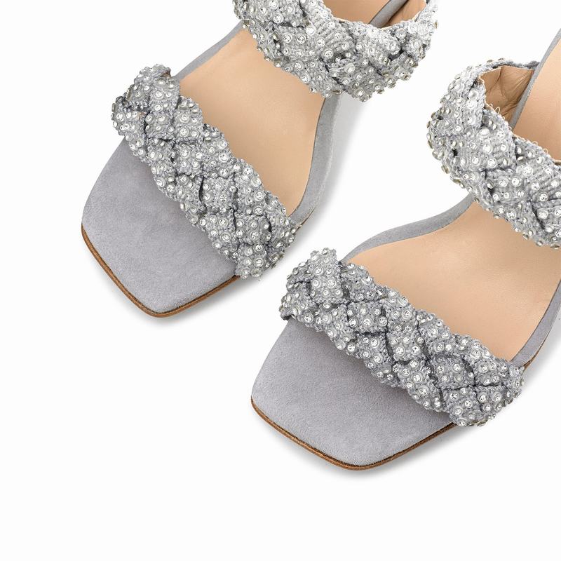 Grey Russell And Bromley Be Jewel Women's Heeled Sandals | GJZ4592NL