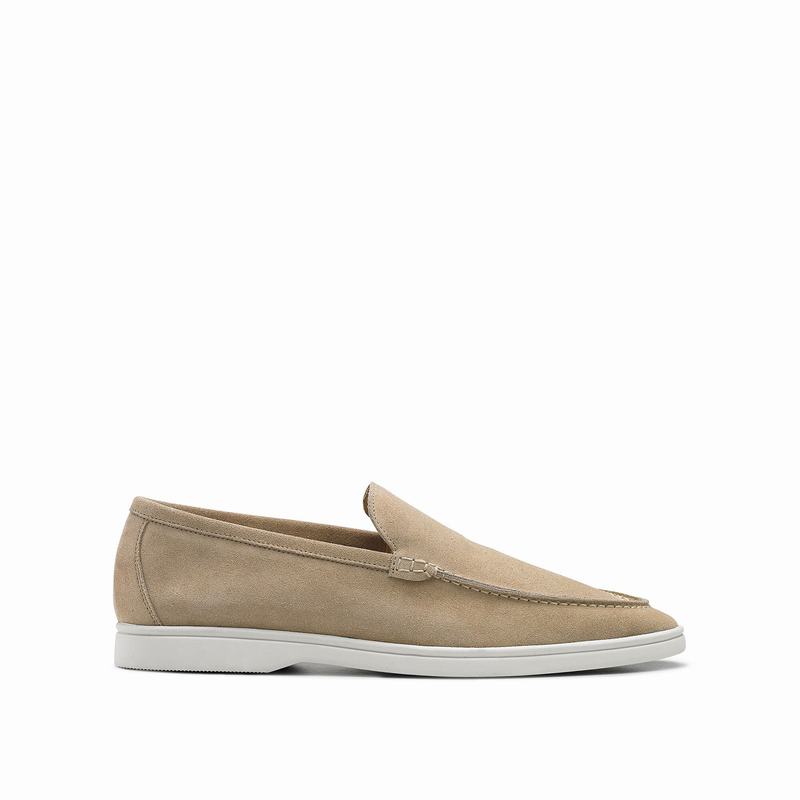 Khaki Russell And Bromley Carmel Men\'s Slip On Shoes | KXJ4325NN
