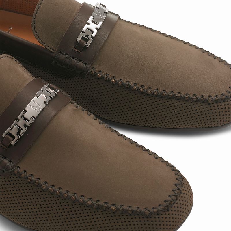 Khaki Russell And Bromley Crossover Men's Loafers | UZE2977AT