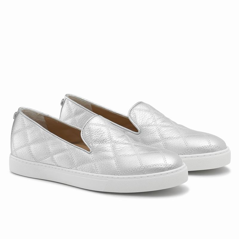 Metallic Russell And Bromley Casaquilt Women's Slip On Trainers | OLI7549EW